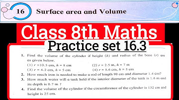 Class 8 maths practice set 16 .3 | Chapter no 16 Surface area and volume| Maharashtra State board |