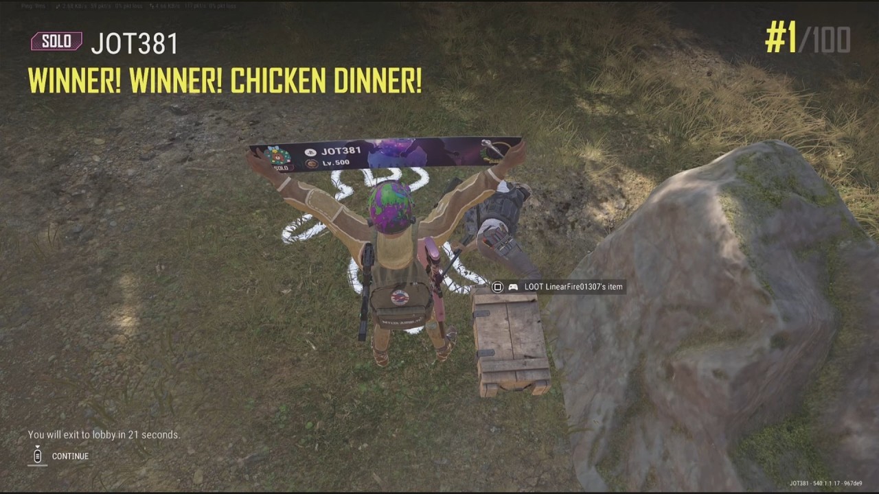 JOT381 PUBG 130226 ERANGEL 9 KILLS 2370th SOLO WIN 1/100 CHICKEN DINNER SOLO