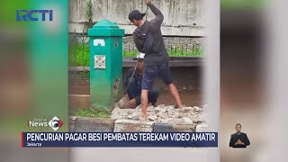 VIRAL! 2 Pria Nekat Curi Besi Pembatas Jalan di Jakarta Utara #SeputariNewsSiang 30/01