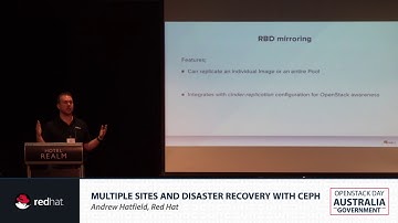 Multiple Sites and Disaster Recovery with Ceph: Andrew Hatfield, Red Hat