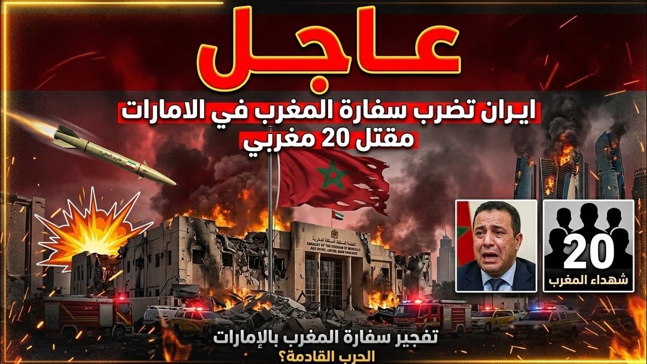 بالفيديو بداية الحرب بين اسود الاطلس وطهران إيران تستهدف سفارة المغرب ويسقط 20 شهيد مغربي 😱