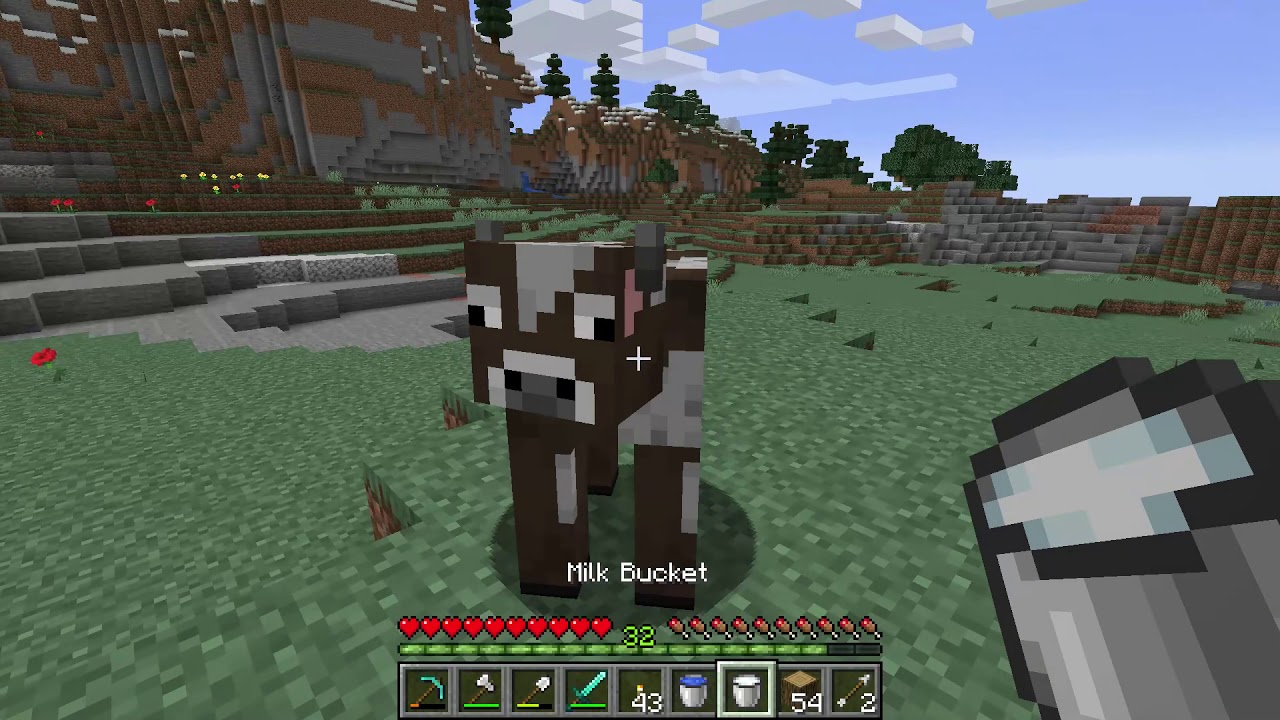 How to get Milk from the Cow guide - Minecraft - YouTube