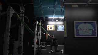 Low Split Stance Lat Pulldown
