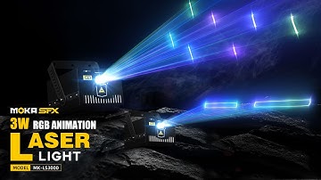 MOKA SFX New! 3w Full Color RGB Animation Laser Light Programmable Disco Laser DJ Light