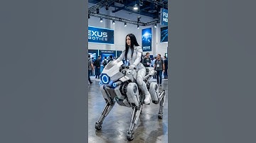 Futuristic Robot Bike Comes to Life! Woman Rides a Walking Machine at Tech Expo
