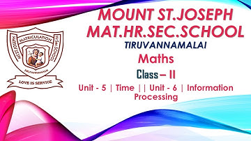 2nd Std | Maths | Unit - 5 | Time || Unit - 6 | Information Processing
