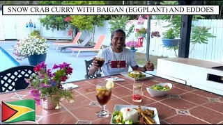 SNOW CRAB CURRY WITH BAIGAN (EGGPLANT) AND EDDOES