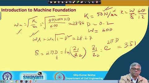 Lecture 58 : Introduction to machine foundation (Contd.)