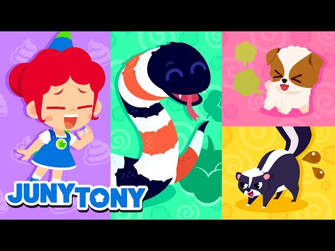 Farting Animals | Do Animals Fart? | Fun Animal Songs for Kids | Kids Songs | JunyTony