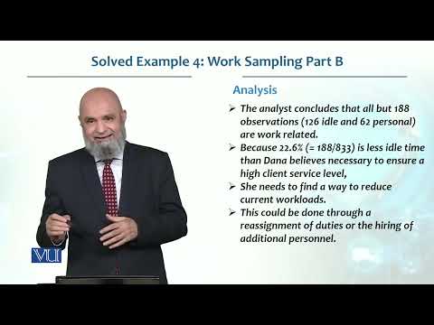 Solved Example 4 Work Sampling Part B | Production / Operations management | MGT713_Topic093