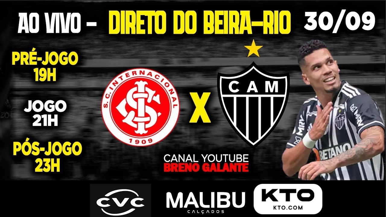 Internacional x Atlético/MG: onde assistir ao jogo do Brasileirão