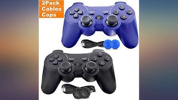 PS3 Controller, 2 Pack Wireless PS3 Controller Dual Vibration Compatible for Playstation 3