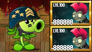 PvZ 2 Funny - Impunk Zombie Level 100 Max Speed Vs Every Plant Level 100