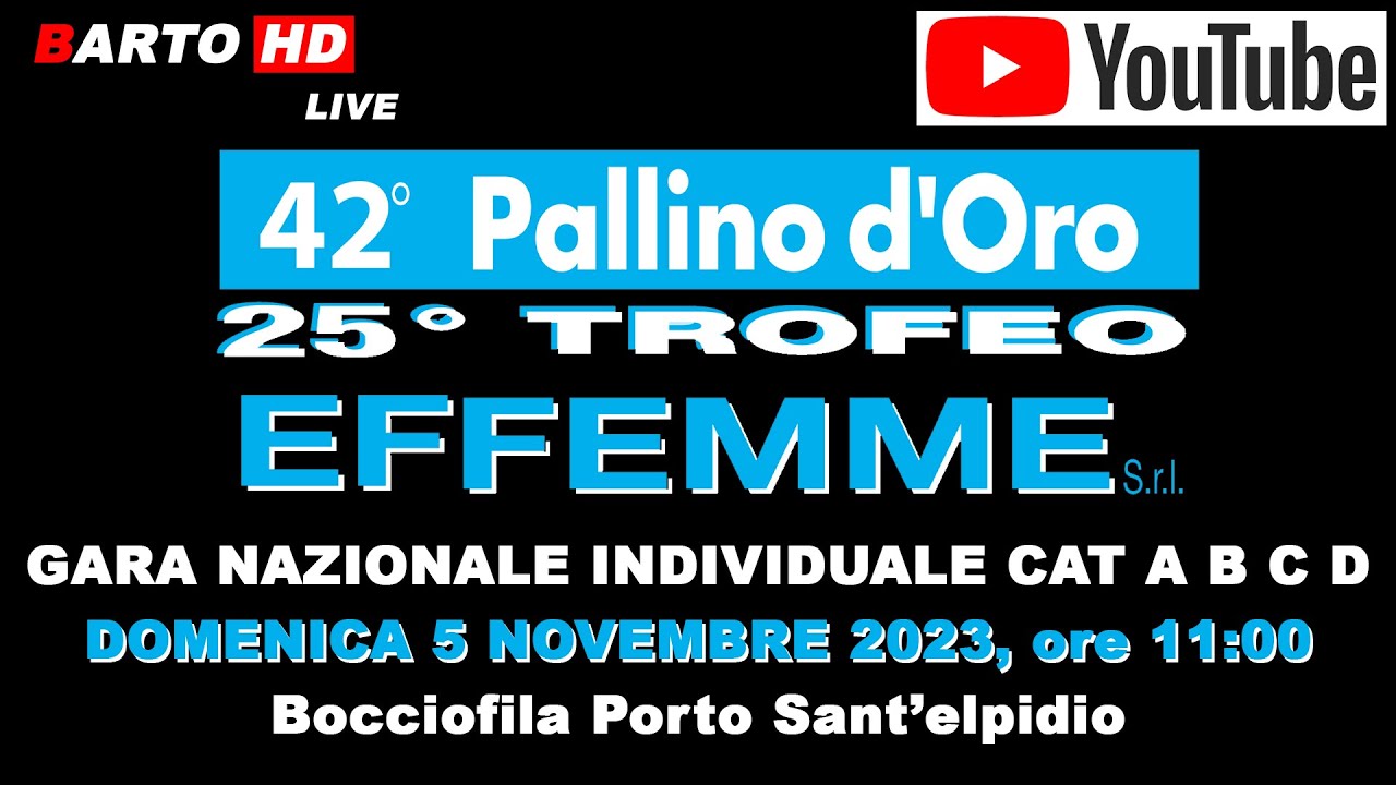 42° Pallino d'oro e 25° Trofeo Effemme - Gara Nazionale individuale ris Cat A B C D