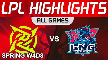 NIP vs LNG Highlights ALL GAMES LPL Spring Split 2024 Ninjas in Pyjamas vs LNG Esports by Onivia