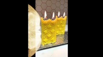 Pure beeswax candles - beehive honey frame candles #candlemaking #candlemaker #candles #beeswax