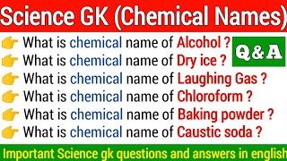 Science GK Questions || Chemical Names and Formula || Chemistry Questions And Answers