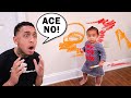 ACE DREW ON THE WALL PRANK ON DADDY!
