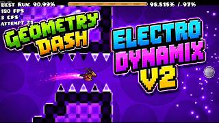 Geometry Dash Beating Electrodynamix V2 first Medium Demon