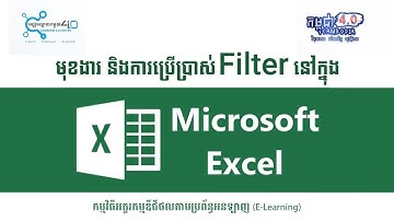 មុខងារ និងការប្រើប្រាស់ Filter នៅក្នុងកម្មវិធី Microsoft Excel
