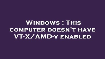 Windows : This computer doesn
