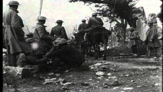 US Army 42nd Division soldiers relaxing near foxholes during World War I in St. M...HD Stock Footage
