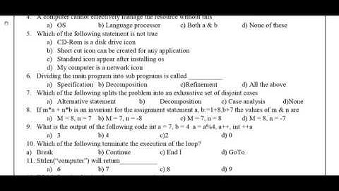 11th Computer Science Half Yearly Exam 2018 - Model Question Paper 2 | Chennai District | EM