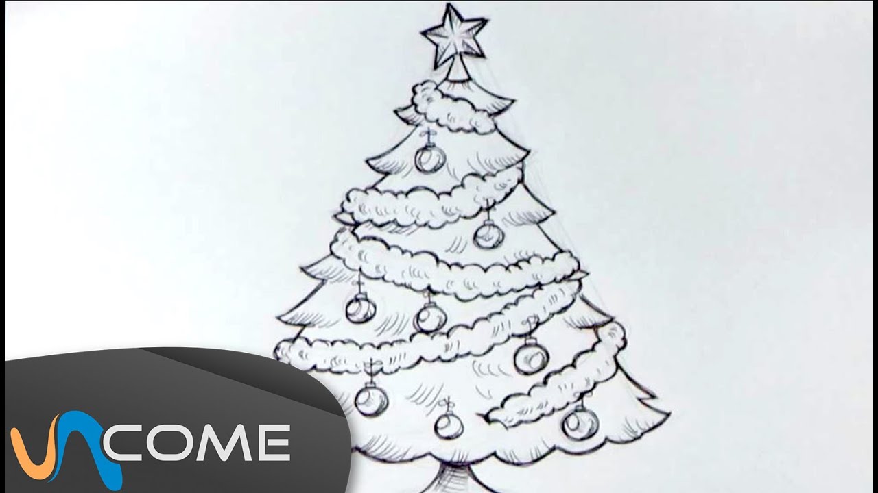 Disegni Di Natale Alberi.Come Disegnare Un Albero Di Natale Facilmente Youtube