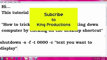 How to shutdown computer by desktop shortcut  Prank Trick
