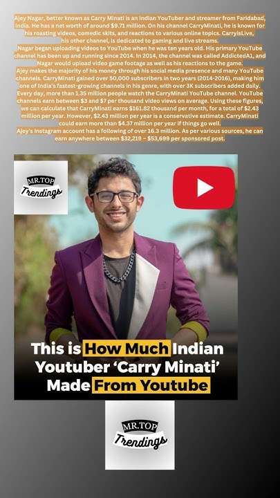 This Is How Much Indian Youtuber Carry Minati Made From Youtube this-is-how-much-indian-youtuber-carry-minati-made-from-youtube