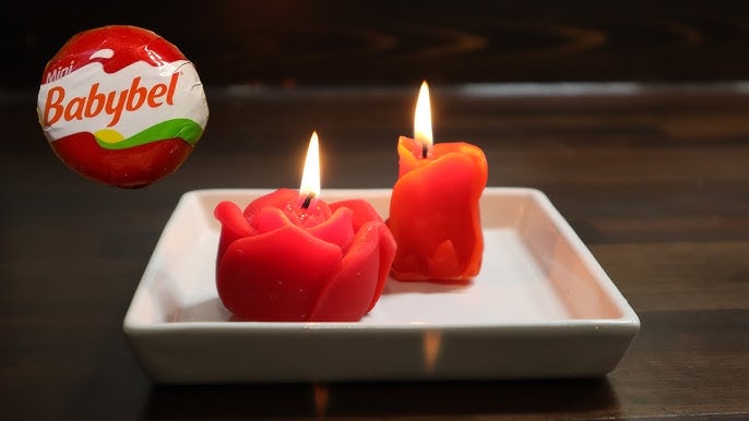 Babybel cheese wax actually makes nice unscented candle wax : r/upcycling