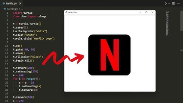 How to draw Netflix logo using python turtle | Netflix logo | Python turtle graphics