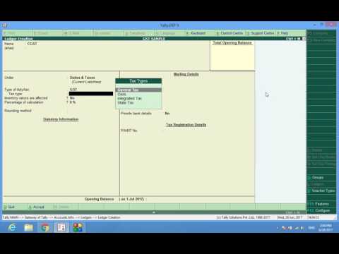 What is sgst/cgst/igst? and how to create in tallyerp9 rel. 6.0 detail video hindi the gst be levied by centre on intra-state supply of goods and/o...