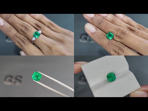 Emerald Vivid Green asscher cut  2.34 carats, Colombia Video  № 1