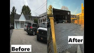 Permeable Paver Patio. Commercial Hardscape Start to Finish - Time Lapse