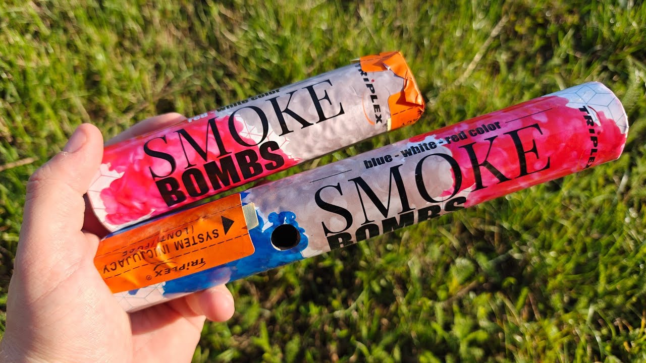 We are testing large Smoke Bombs from Triplex Red-White, Blue