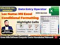 Ms Excel Full course 2019| Conditional Formatting Highlight Cell| conditional formatting in excel