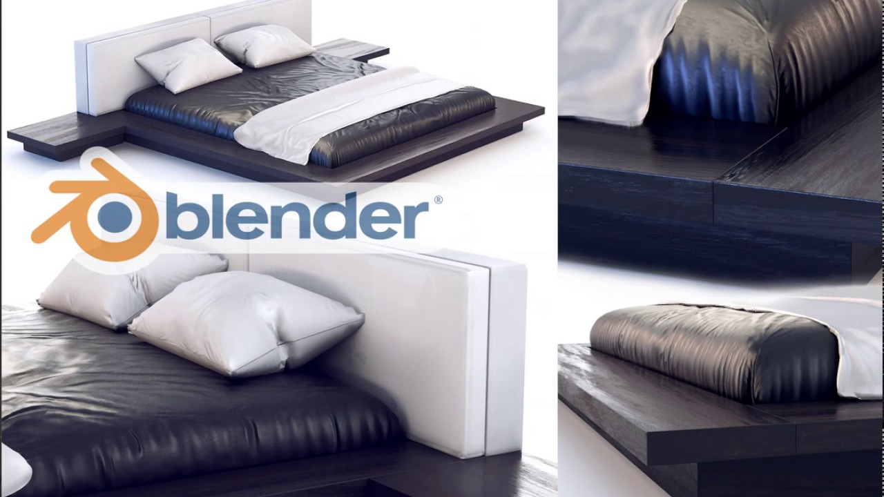 Fast bed. Кровать Blender. Кровать в блендере. Bed model for Blender.