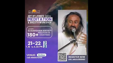 Did you know?Just 20 minutes of Sudarshan Kriya daily can reduce stress, anxiety, and insomnia.