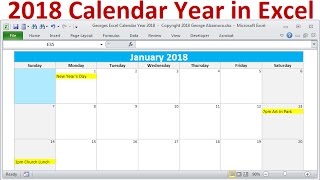 2018 Calendar Year in Excel, 2018 Monthly Calendars, Year 2018 Calendar with Holidays, 2018 Planners screenshot 5