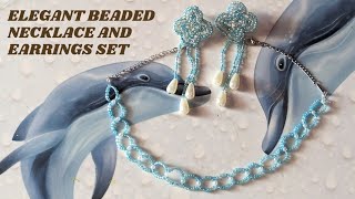 How to make elegant beaded necklace and earrings set #diy #handmade #yt #jewellery