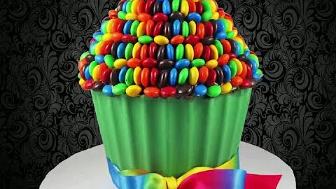 Nutella M and Ms Giant Cupcake Rainbow Cake with Cupcake Addiction