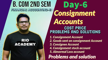 Consignment Account | Cost price method | Problems and solution | Abnormal loss account | Part-6