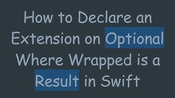 How to Declare an Extension on Optional Where Wrapped is a Result in Swift