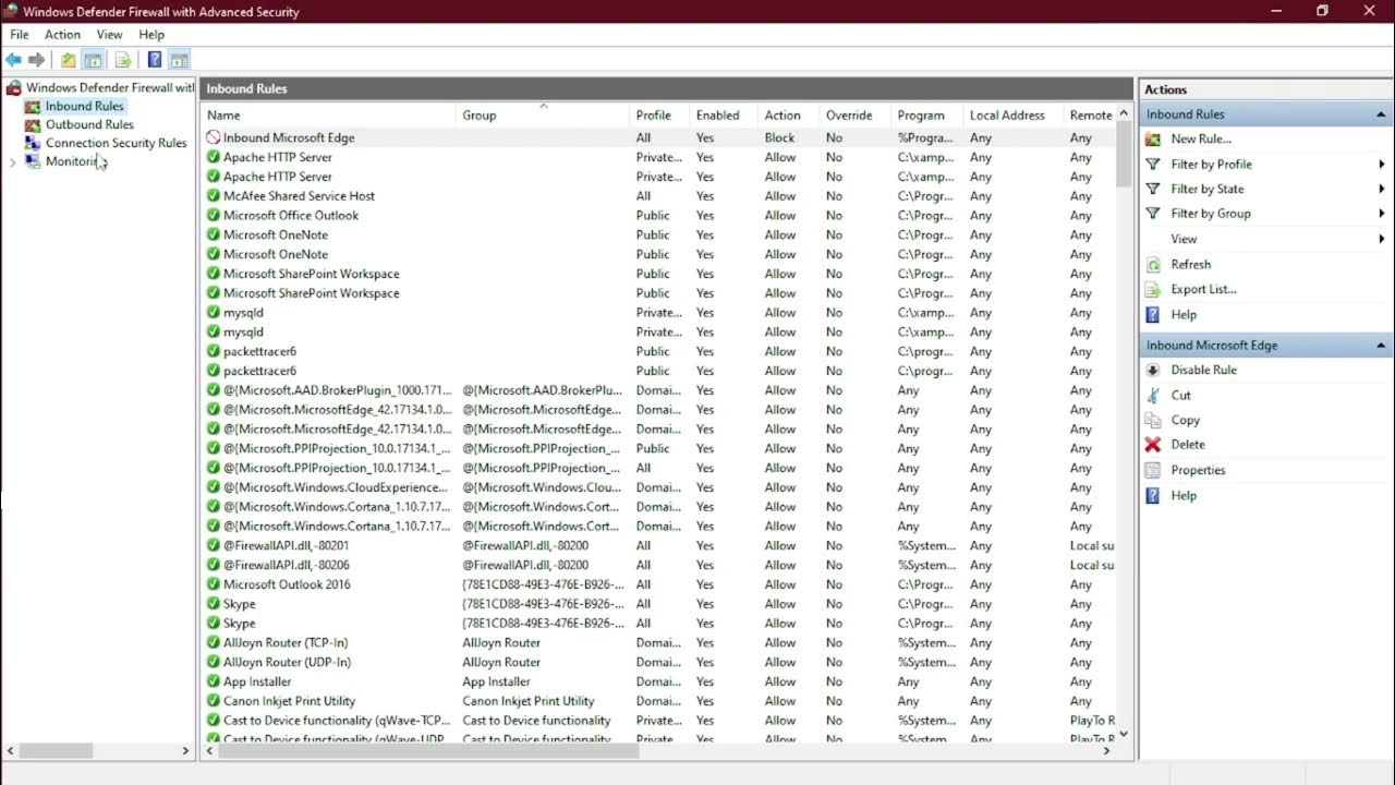 Window Firewall Inbound and Outbound Rules (Demo) YouTube