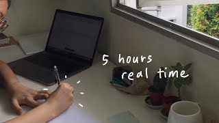 5 hour study with me | no music, real time