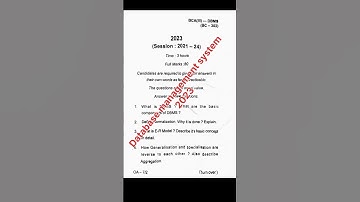 BCA 3rd semester (2023) | Database management system #302 #bca #brabu  #question_academy