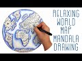 Relaxing world map (mandala) drawing