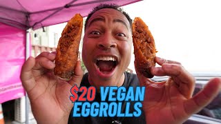 Trying Vegan AF Food Truck | Vegan Pizza, Philly, & Cheeseburger Eggrolls | Los Angeles, CA