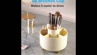 "360° Rotating Makeup Organizer – 5 Compartments Cosmetic Storage"